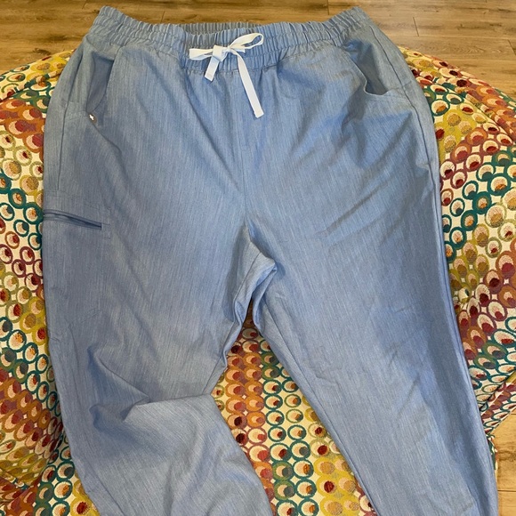 FIGS LIMITED EDITION HEATHER INDIGO HIGH WAISTED ZAMORA JOGGERS XL - Picture 5 of 9